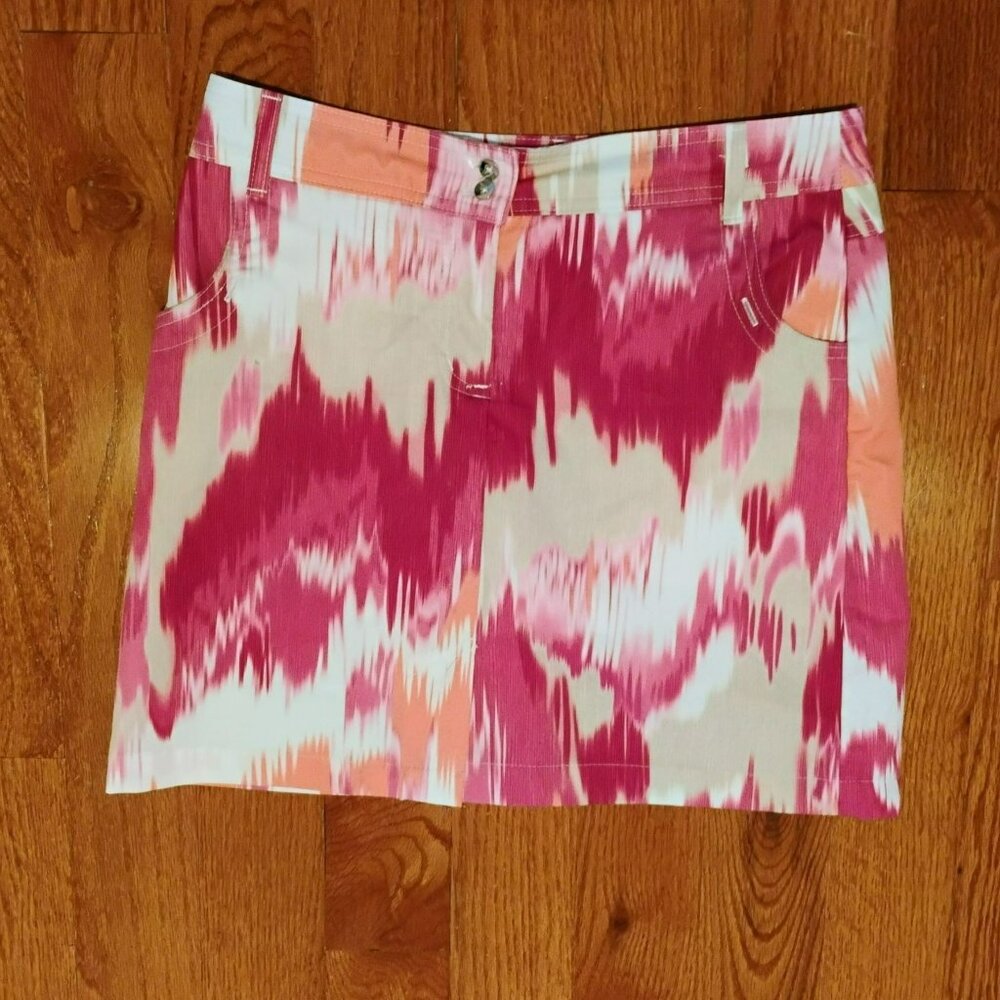 GGblue Golf Skort, Size 2, Colorful Bold Pink Orange Print Athletic Active Skirt